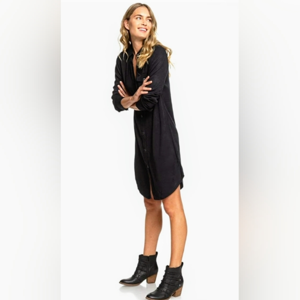 5/$50 EUC Roxy Womens Tomini Bay View Shirt Dress Snap Closure Oxblood Red Sz.S - Picture 1 of 10